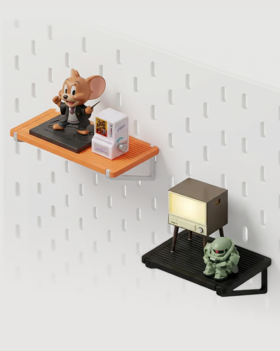 Ikea Skadis Minimal Toy Display Shelf – Snap‑on Pegboard Shelf For Mini Figures - thumbnail 11